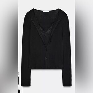 Zara Lace Combination Jacket Top